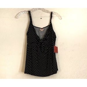 Black & White Polka Dot Sleeveless Blouse